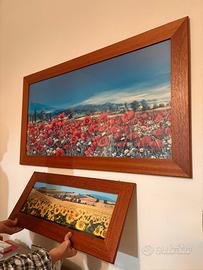 Coppia di quadri con cornici in legno