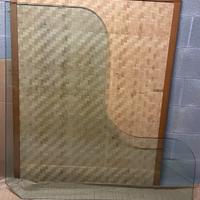 Vetro scrivania angolare sagomato