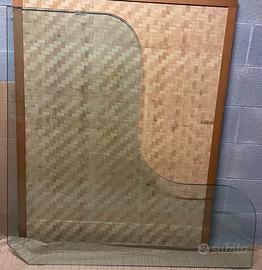 Vetro scrivania angolare sagomato