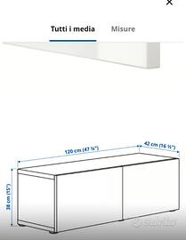 Mobili Besta -Grigio e Bianco lucido