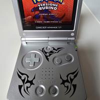 gameboy advance sp ags-101 tribal grigio