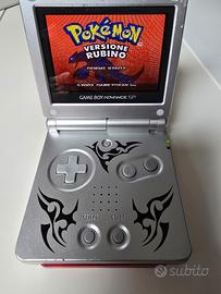gameboy advance sp ags-101 tribal grigio