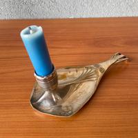 Candeliere antico da mano Art Nouveau argentato