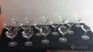 coppe di champagne  in vetro  lavorato