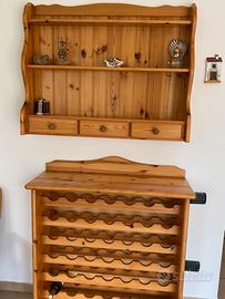 Cantinetta e alzatina in legno di pino