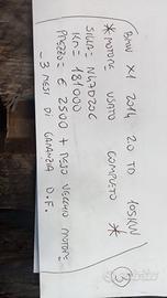 MOTORE USATO COMPLETO BMW X1 2014 2.0 TD 105KW