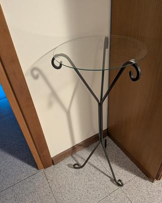 Tavolino porta piante / svuotatasche ferro e vetro