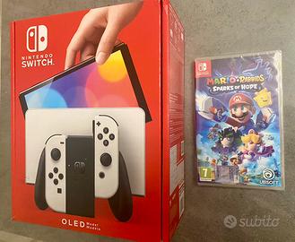 NINTENDO SWITCH OLED, Bianco nuovissima+Mario