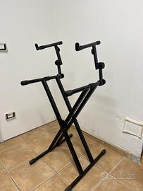 Supporto doppio per tastiera/Dj