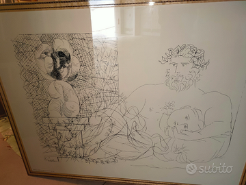 Grande quadro stampa di Picasso con timbro a secco