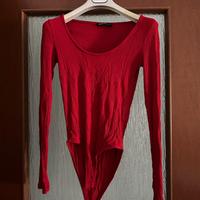 Body rosso a maniche lunghe