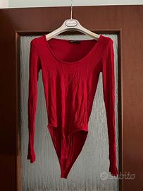 Body rosso a maniche lunghe