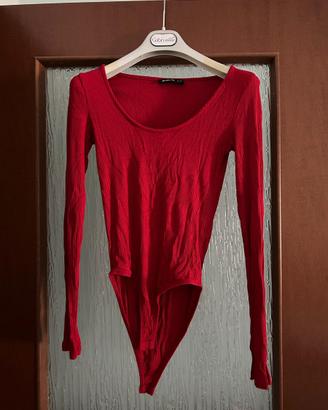Body rosso a maniche lunghe
