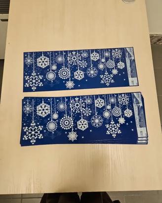 22 fogli vetrofanie natalizie fiocchi neve