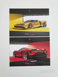 Set 2 cartoline Ferrari 849 Testarossa 