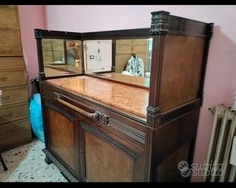 Credenza vintage specchi e marmo rosa