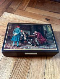 Scatola porta carte da gioco in legno