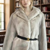 Visone reale argento S-M nuovo pelliccia naturale