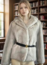 Visone reale argento S-M nuovo pelliccia naturale