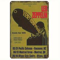 LED ZEPPELIN TARGA IN METALLO DA COLLEZIONE