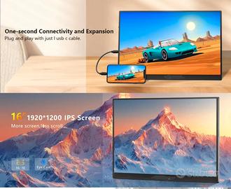 Monitor portatile 16" schermo gaming 120Hz HD+