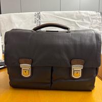 Borsa - Cartella in pelle nappata testa di moro