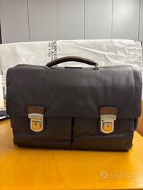 Borsa - Cartella in pelle nappata testa di moro