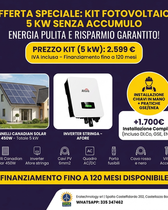 Kit Fotovoltaico 5 kW Pannelli + Inverter — €2.599