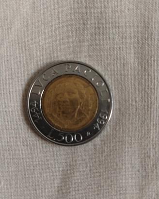 moneta da Lire 500 LUCA PACIOLI