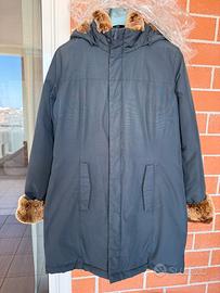 Parka Woolrich Boulder Coat Blu L Vera pelliccia