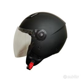 CASCO DIEFFE NERO OPACO CON VISIERA LUNGA