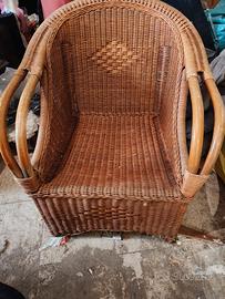 poltrona vimini vintage