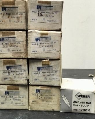 N.400  Fusibili 13 x 50   Nuovi (amperaggi diversi