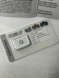 DIAMANTE NATURALE 1,01ct COLORE D SIGILLATO