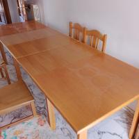 Tavolo allungabile + 6 Sedie in Rovere