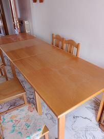 Tavolo allungabile + 6 Sedie in Rovere