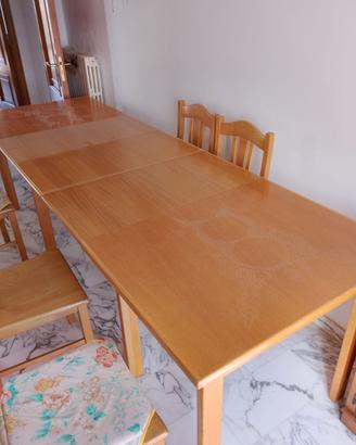 Tavolo allungabile + 6 Sedie in Rovere