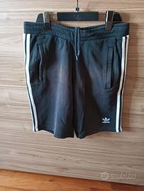 pantaloncini shorts nero bande bianche ADIDAS tgXS