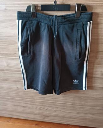 pantaloncini shorts nero bande bianche ADIDAS tgXS