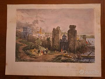 stampa antica Porta Riborgo Trieste