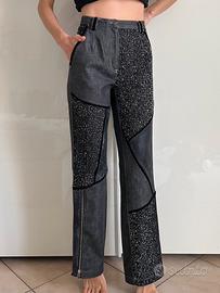 Jeans nuovo made in italy misura 42 nero grigio