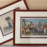 Coppia stampe ‘800 scene rurali