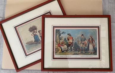 Coppia stampe ‘800 scene rurali