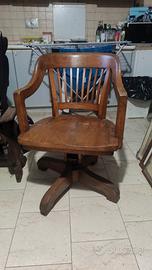 Sedia da banchiere a rotelle e basculante Oak Oak