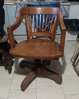 Sedia da banchiere a rotelle e basculante Oak Oak