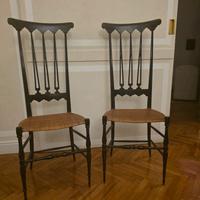 Coppia  Chiavarine originali in legno e paglia