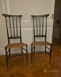 Coppia  Chiavarine originali in legno e paglia