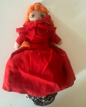 Bambola vintage reversibile Cappuccetto Rosso