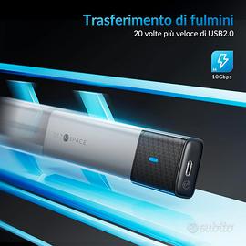 CASE SSD M2 completo di SSD 1T USB C e USB3