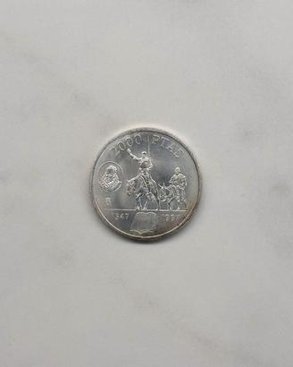 2000 Pesetas 1997 Cervantes Don Chisciotte Argento